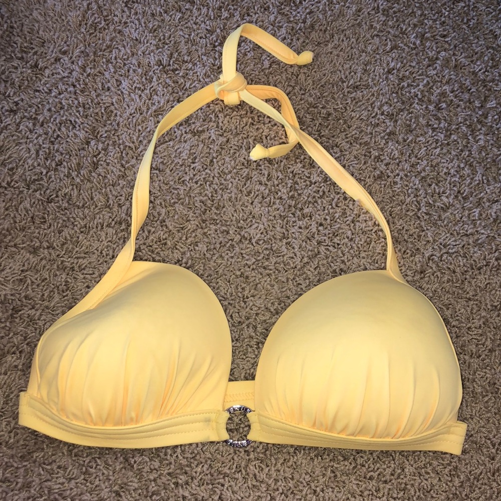 Venus Yellow Bathing Suit Top & Rainbow Bottoms